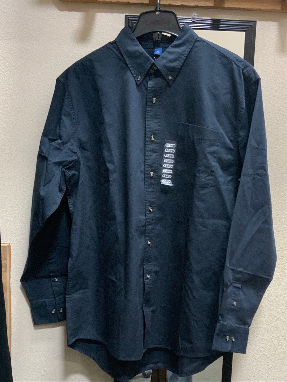 Men's Navy Port Authority Button-Down Long-Sleeve Shirt